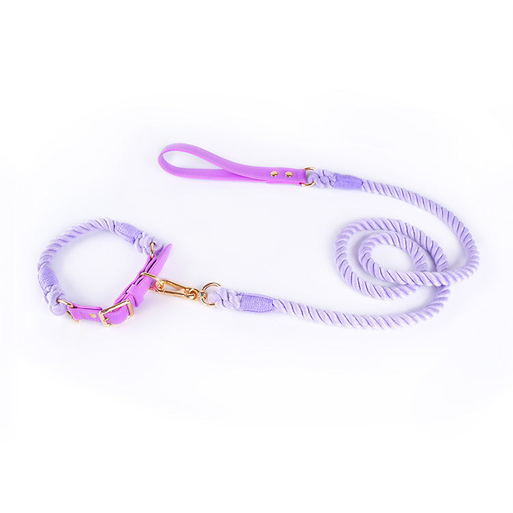 Cotton Woven Leather Pet Leash