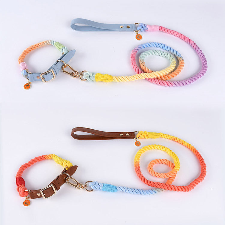 Cotton Woven Leather Pet Leash