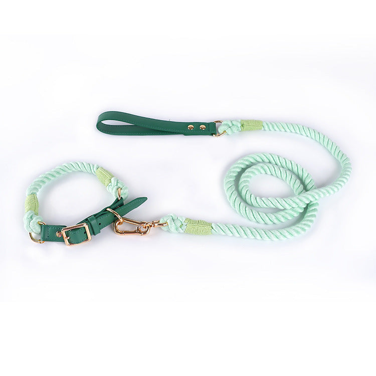 Cotton Woven Leather Pet Leash