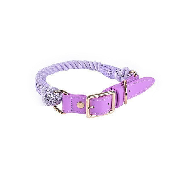 Cotton Woven Leather Pet Leash