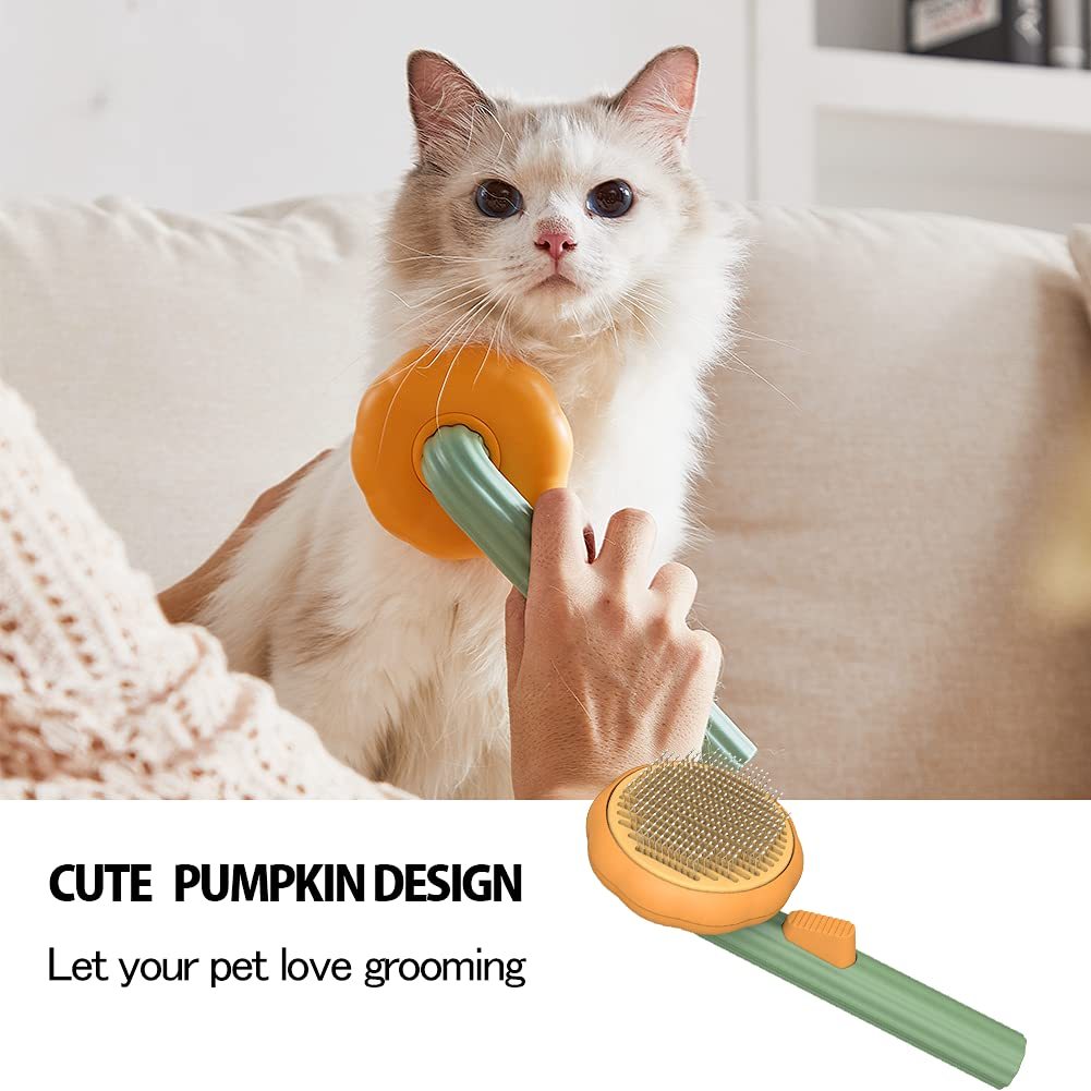 Pet Pumpkin Brush Grooming Self Cleaning Brush