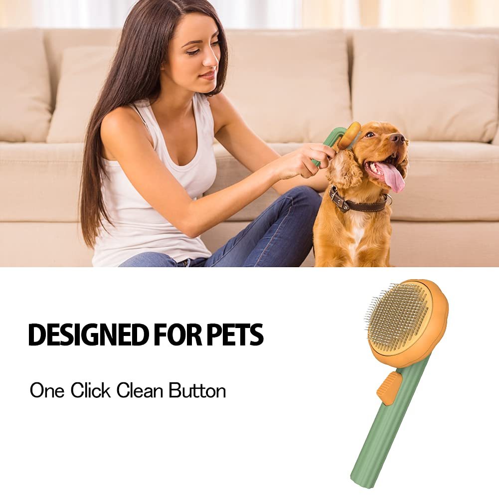 Pet Pumpkin Brush Grooming Self Cleaning Brush