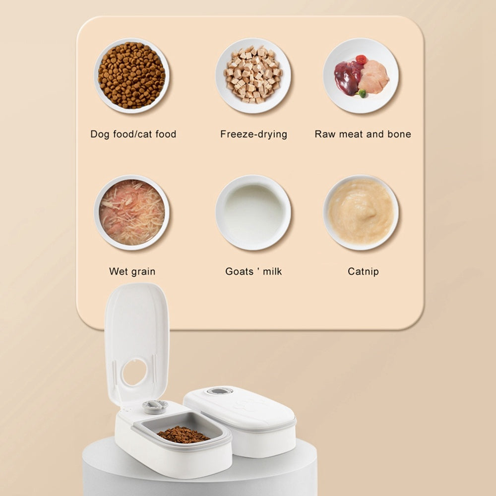 Automatic Pet Feeder Double Bowl