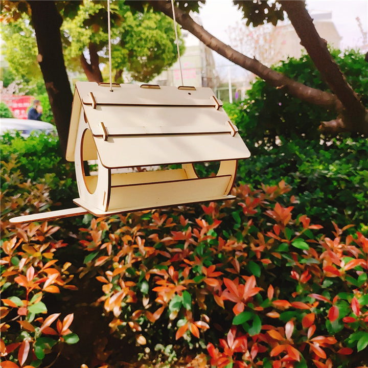 Hanging Wooden Bird Feeder DIY