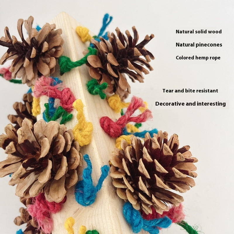 Solid Wood Parrot Toy