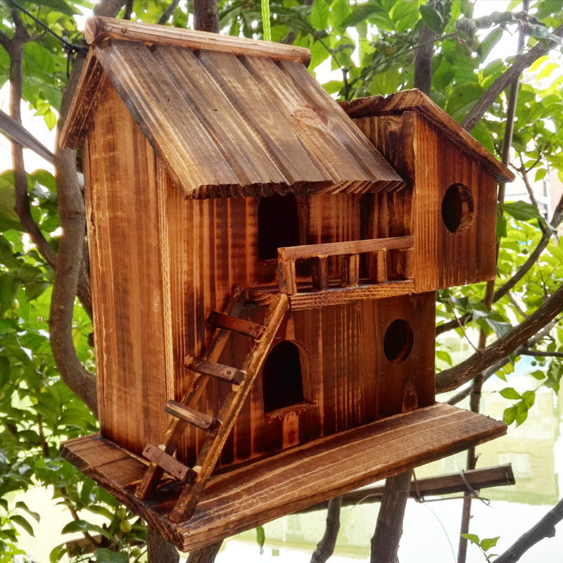 Hanging Wooden Bird Feeder DIY Assembled