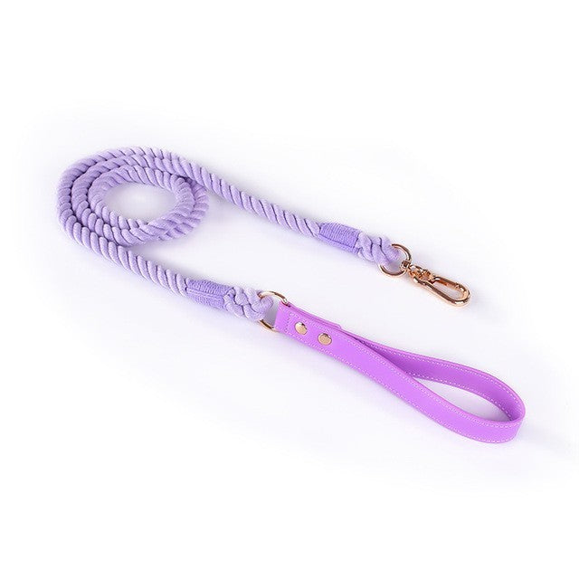 Cotton Woven Leather Pet Leash