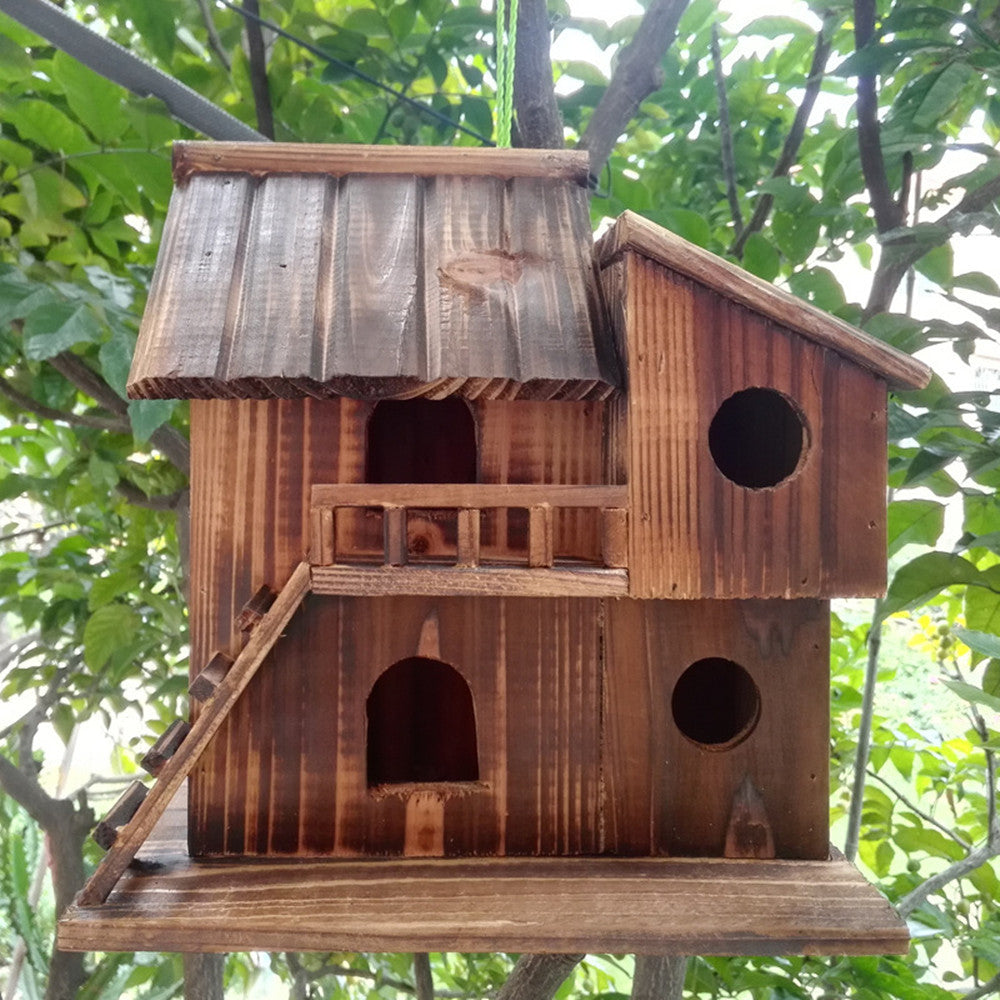 Hanging Wooden Bird Feeder DIY Assembled