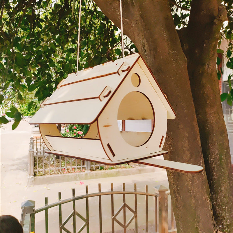 Hanging Wooden Bird Feeder DIY