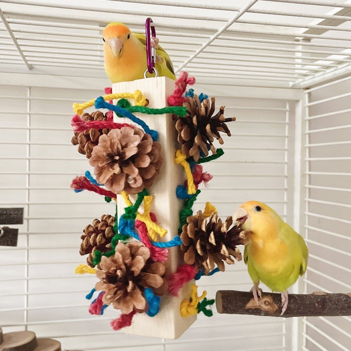 Solid Wood Parrot Toy