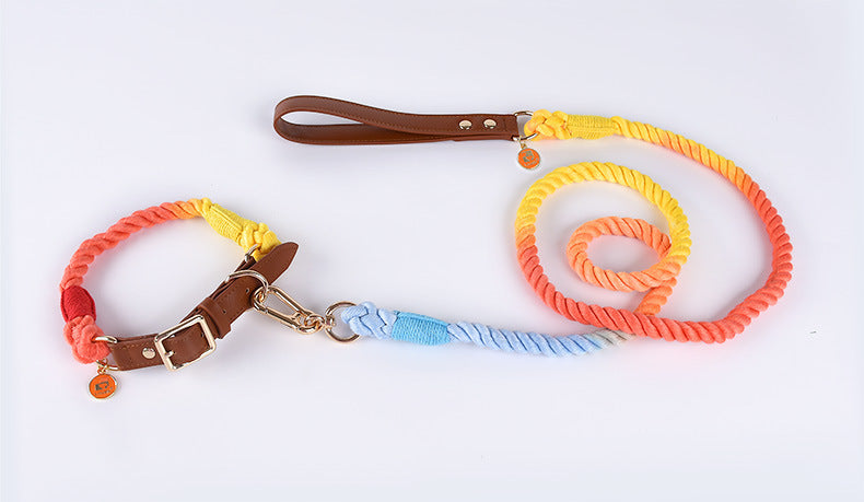 Cotton Woven Leather Pet Leash