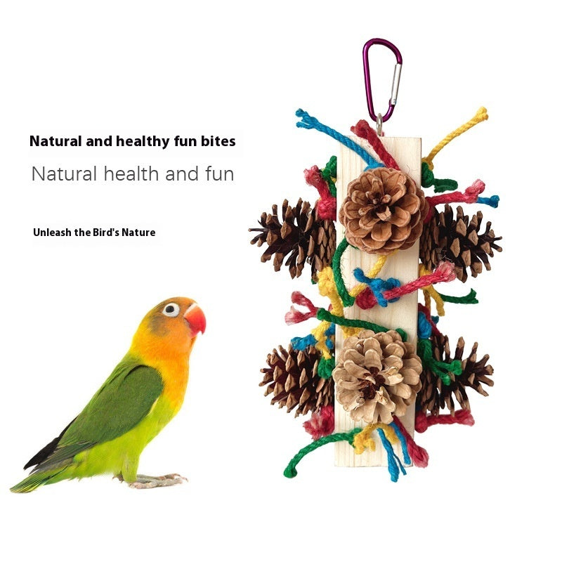 Solid Wood Parrot Toy