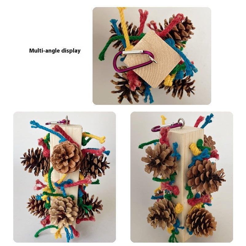 Solid Wood Parrot Toy