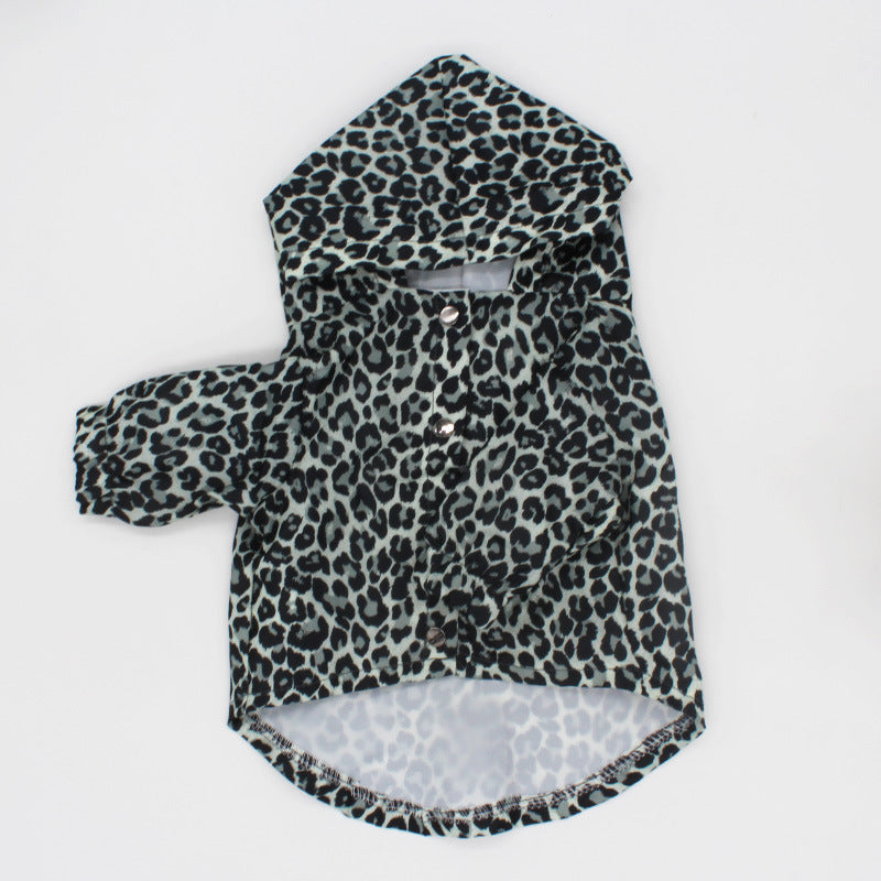 Pet Coat Leopard Print Trench Coat