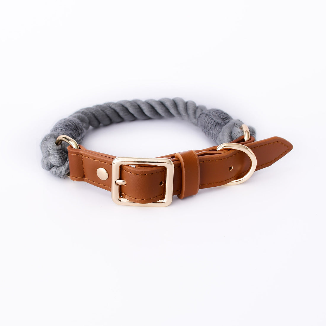 Cotton Rope Woven Leather Pet Leash