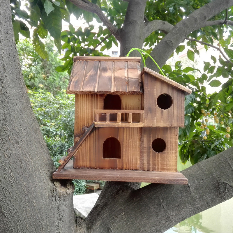 Hanging Wooden Bird Feeder DIY Assembled