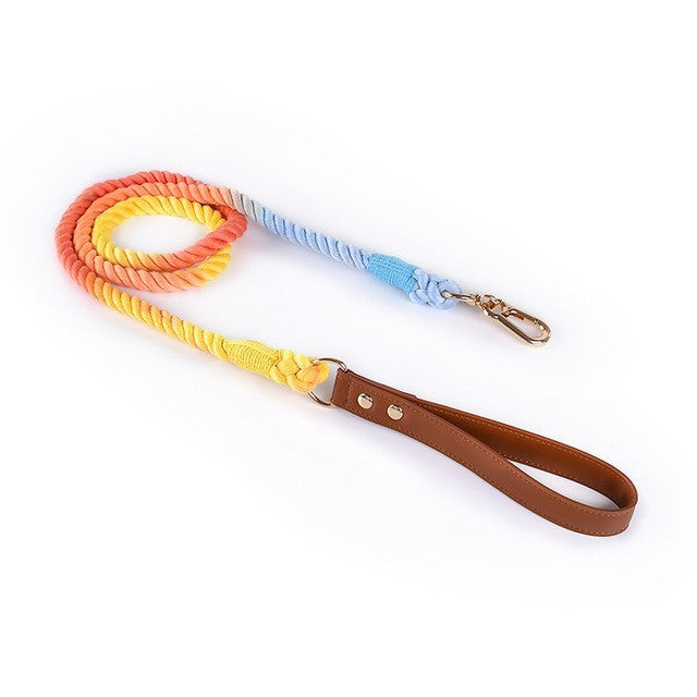 Cotton Woven Leather Pet Leash