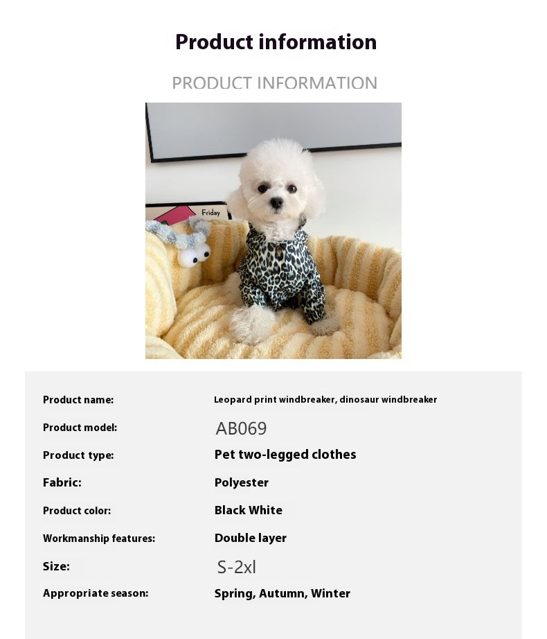 Pet Coat Leopard Print Trench Coat